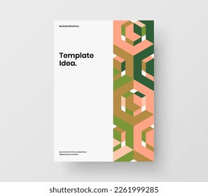 Clean front page design vector template. Vivid mosaic tiles flyer concept.