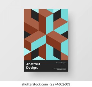 Clean front page vector design layout. Isolated mosaic shapes brochure concept.