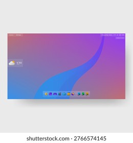 Clean futuristic desktop interface background ideal for UI design presentations technology concepts and digital workspace visuals