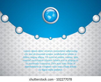 Clean futuristic vector design template with earth globe.Brochure