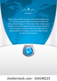 Clean futuristic vector design template with earth globe.Brochure