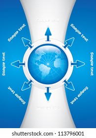Clean futuristic vector design template with earth globe.Brochure