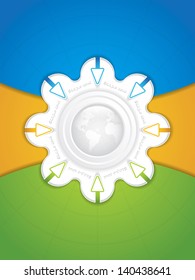 Clean futuristic vector design template with earth globe.Brochure