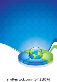 Clean futuristic vector design template with earth globe.Brochure