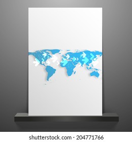 Clean futuristic vector design template with earth globe.Brochure 
