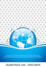 Clean futuristic vector design template with earth globe.Brochure vector