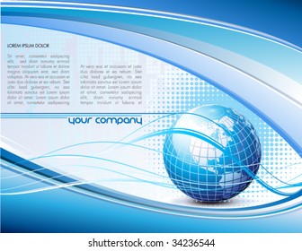 clean futuristic vector design template with earth globe