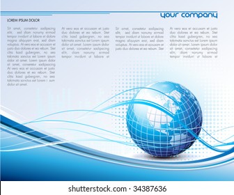 clean futuristic vector design template with earth globe