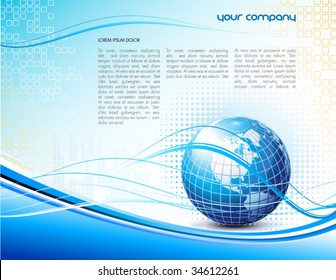 clean futuristic vector design template with earth globe