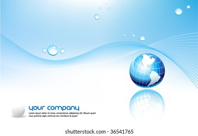 Clean futuristic vector design template with earth globe