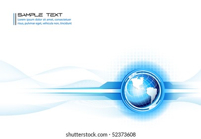 Clean futuristic vector design template with earth globe