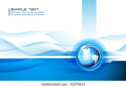 Clean futuristic vector design template with earth globe