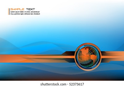 Clean futuristic vector design template with earth globe