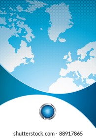 Clean futuristic vector design template with earth globe.Brochure