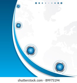 Clean futuristic vector design template with earth globe.Brochure