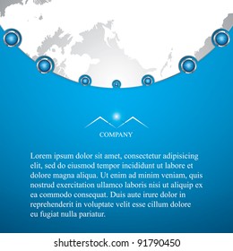Clean futuristic vector design template with earth globe.Brochure