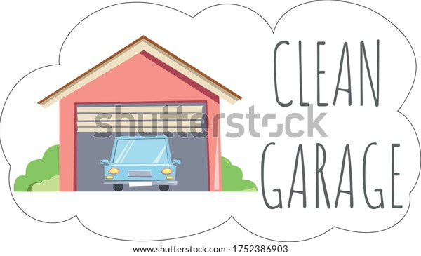 Clean garage. Car in the\
garage