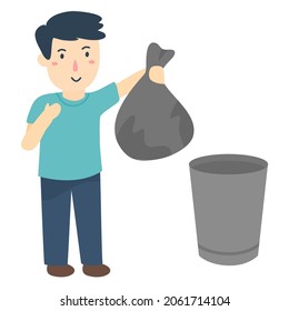 ilustración plana de limpieza de elementos no utilizados
