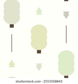 Clean Garden Wood Trees Forest Seamless Pattern 