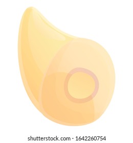 Clean garlic piece icon. Cartoon of clean garlic piece vector icon for web design isolated on white background