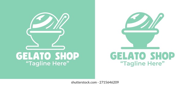 Un logotipo de helado limpio adecuado para las identidades modernas de las marcas de cafés y postres.