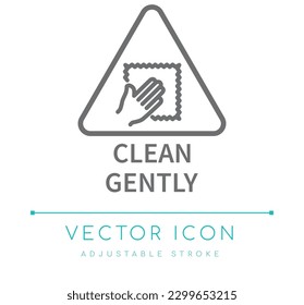 Clean Gently Warning Vector Line Icon