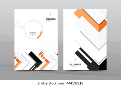 Clean geometric design annual report cover, leaflet business cover page, brochure flyer layout, abstract presentation background poster, A4 size