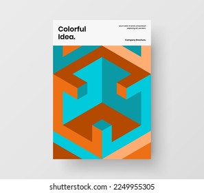 Limpiar la plantilla de banner de hexágonos geométricos. Folleto premium Ilustración vectorial de diseño A4.