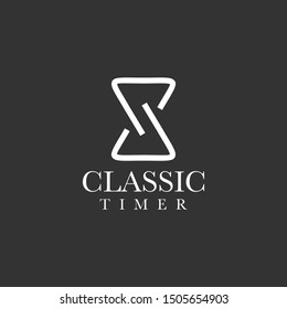 Clean and geometric line logo design that represent the timeglass - EPS10 - Vector.