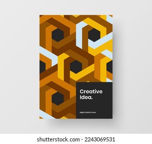 Clean geometric pattern annual report template. Bright corporate identity vector design illustration.