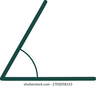 Una representación geométrica limpia de un ángulo de sesenta grados con líneas suaves y sombreado mínimo, ideal para lecciones de matemáticas, diagramas educativos, gráficos en el aula y recursos de aprendizaje.