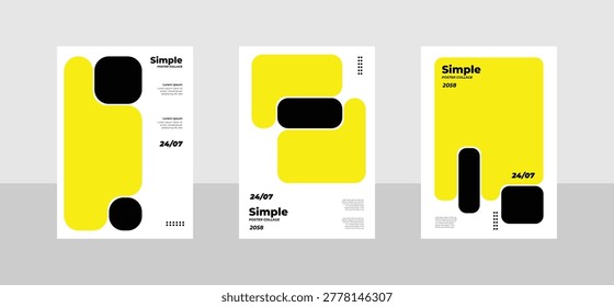 Clean Geometric Shape Poster Template with Minimal Collage Design