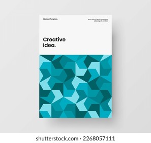 Clean geometric shapes annual report template. Modern journal cover vector design illustration.