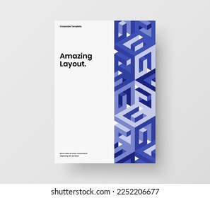 Clean geometric shapes front page layout. Trendy corporate identity A4 vector design concept.