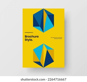 Clean geometric shapes pamphlet template. Amazing booklet A4 design vector illustration.