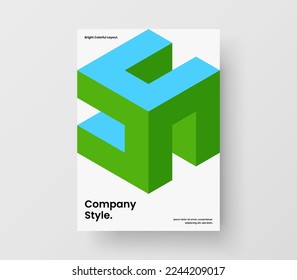 Diseño de afiches de formas geométricas limpias. Presentación multicolor concepto de diseño de vector A4.