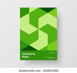 Limpiar la plantilla postal de fichas geométricas. Identidad corporativa Vivid concepto de vector de diseño A4.