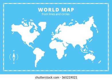 Clean geometric world map