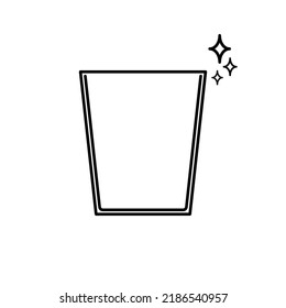 clean glass or cup line icon on white background. isolated, simple, lines, silhouettes and clean style. suitable for symbols, signs, icons or logos