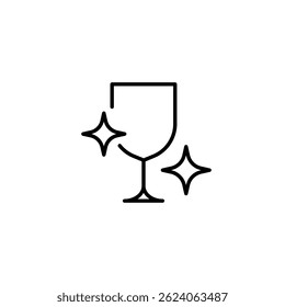 Clean glass. Washing the dishes linear icon. Line customizable illustration. Contour symbol. Vector isolated outline drawing. Editable stroke