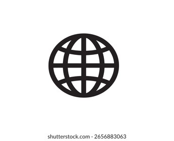 Icono de red global limpia en arte lineal moderno