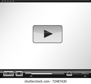 Clean glossy webplayer with highly stylized graphic