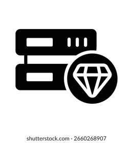 A clean glyph icon of premium server hosting