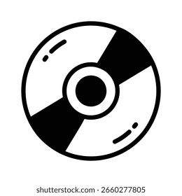 Um ícone de glifo limpo mostrando o cd do CD
