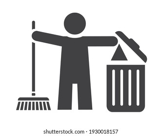 clean up graphic icon. Spring cleaning Vector illustration concept on white background