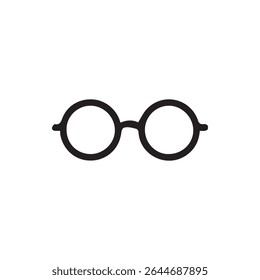 A clean graphic illustration of round glasses perfect for vision correction style or fun. Use this image in a wide range of applications.