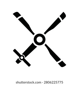 Clean graphic representation of a helicopter's main and tail rotor system. Ideal for aerospace or transportation themes.