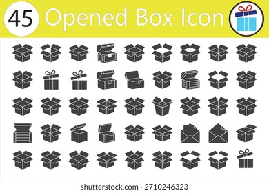Una representación limpia y gráfica de una caja abierta, presentada como un único objeto aislado sobre un fondo blanco puro, listo para su uso en varios proyectos de diseño.