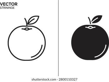 Clean graphic representations of a fruit. Ideal for branding and design projects. Offers versatile usage for digital and print media.