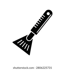 A clean graphic a simple ice scraper tool isolated on white. Useful for automotive winter maintenance concepts.